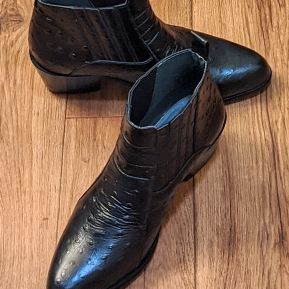 Donato Marrone Ostrich Leather Men's Heeled Boots - Picture 6 of 7